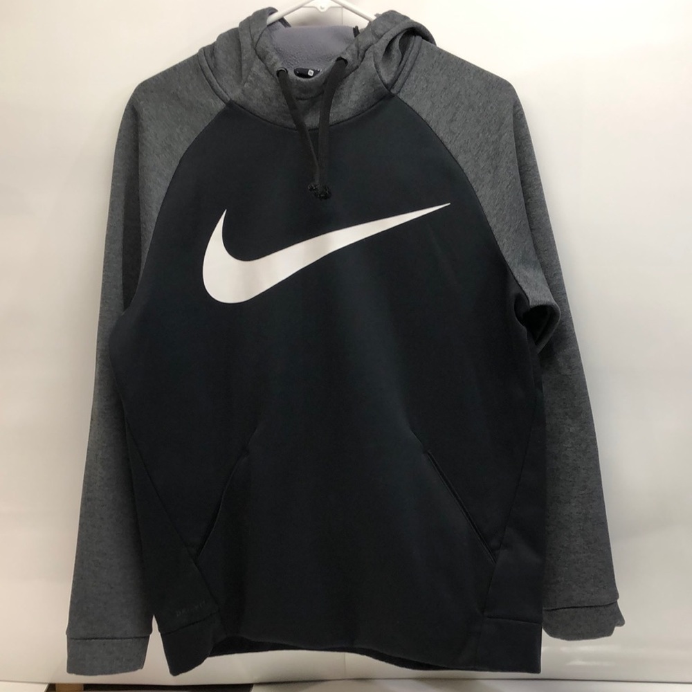 Nike Hoodie Dri-Fit: Black & Gray- Medium